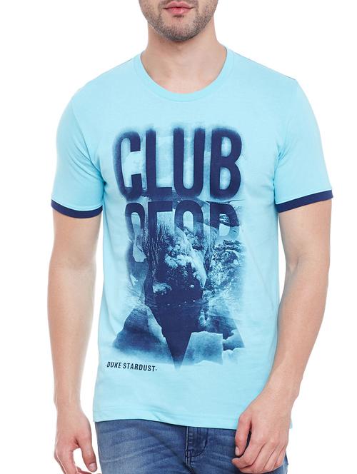 light blue cotton printed t-shirt - 13056446 - Very Small Image - 1