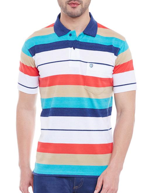 multicoloured cotton striped t-shirt - 13056459 - Very Small Image - 1