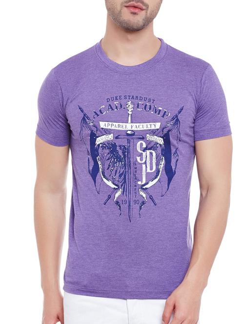 purple cotton printed t-shirt - 13056477 - Very Small Image - 1