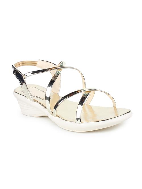 do bhai sandal-burger-golden wedges for women - 13057159 - Very Small Image - 1