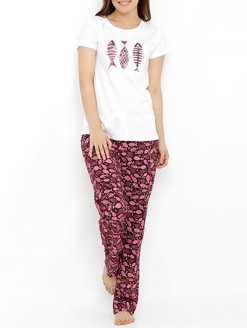 multi colored cotton pyjama set nightwear - 13059374 - Very Small Image - 1