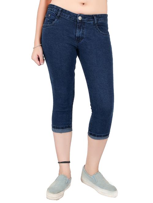 blue denim capri - 13060844 - Very Small Image - 1