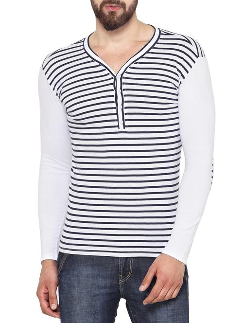 white cotton striped t-shirt - 13060874 - Very Small Image - 1