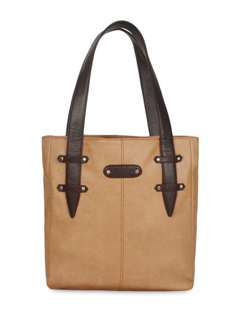 beige and brown leatherette handbag - 1306102 - Very Small Image - 1