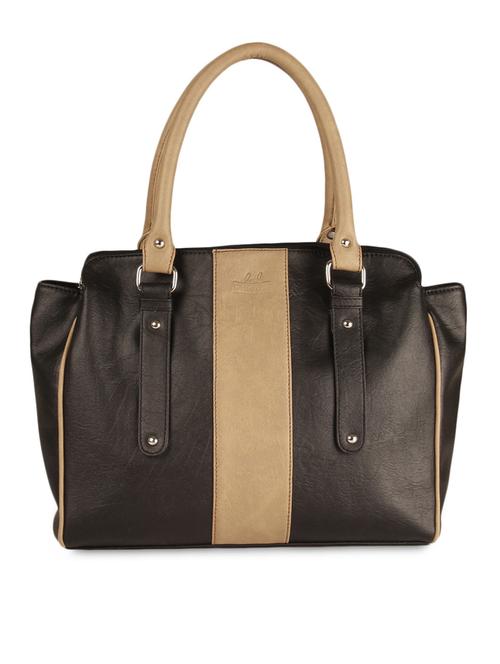 black and beige leatherette handbag - 1306114 - Very Small Image - 1