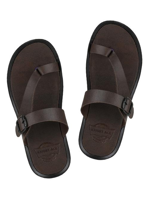 brown leatherette slip on slipper - 13062705 - Very Small Image - 1