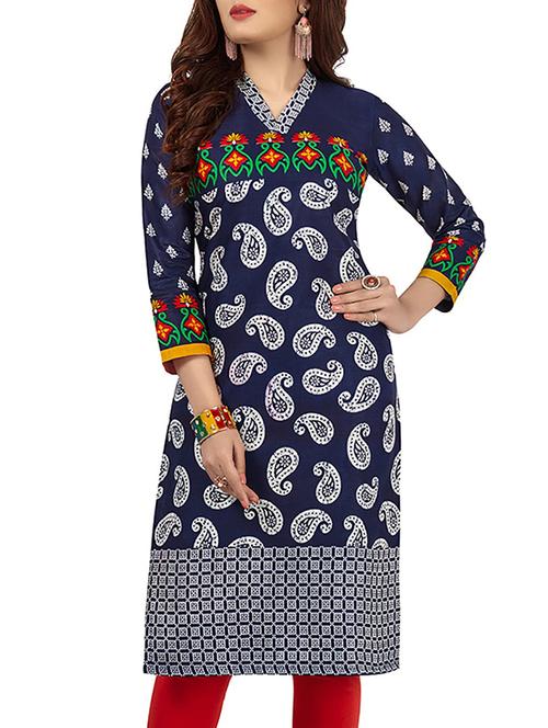 blue cotton kurta - 13063063 - Very Small Image - 1