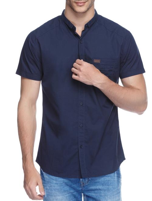 blue cotton casual shirt - 13064432 - Very Small Image - 1