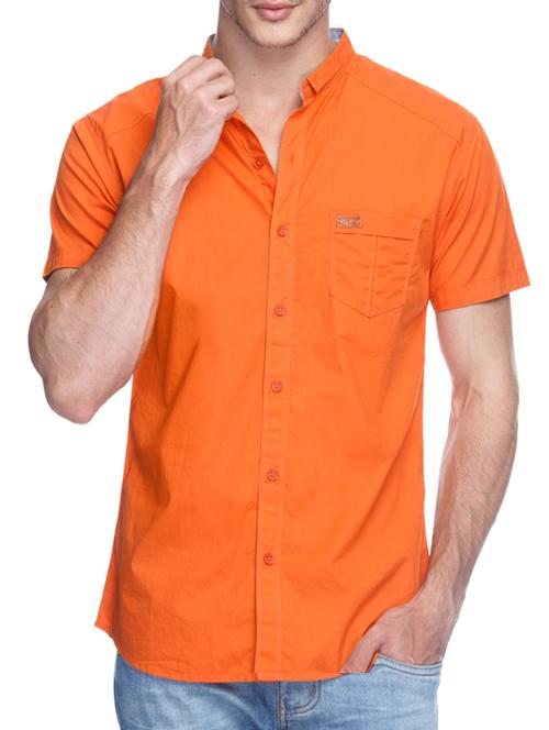 orange cotton casual shirt - 13064433 - Very Small Image - 1
