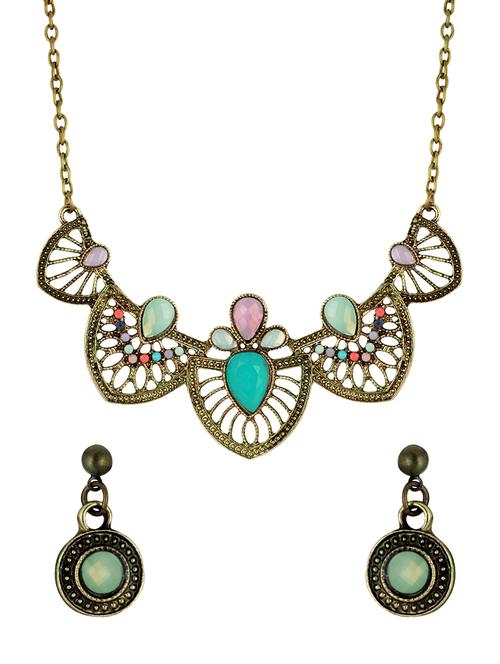 multi colored metal necklaces and earring - 13064669 - Very Small Image - 1
