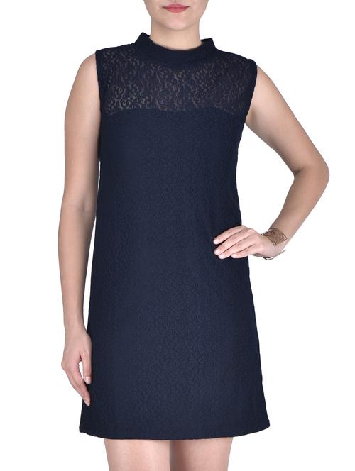 blue net and plain shift dress - 1306507 - Very Small Image - 1