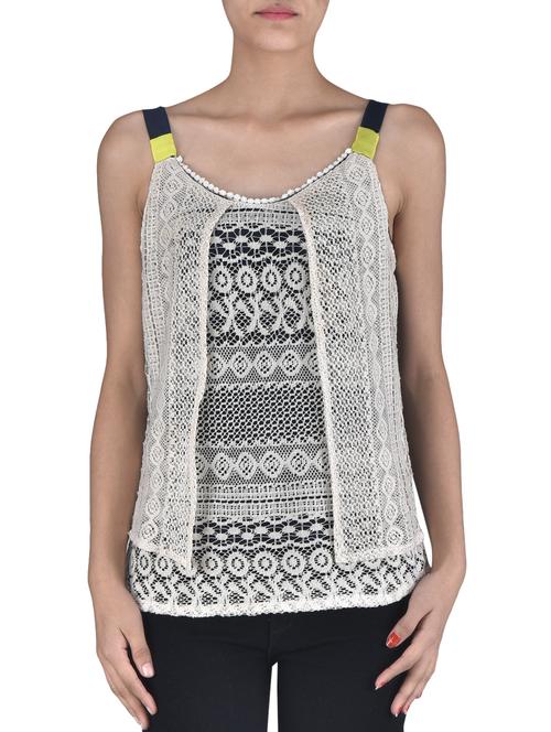 white polynet laced top - 1306671 - Very Small Image - 1