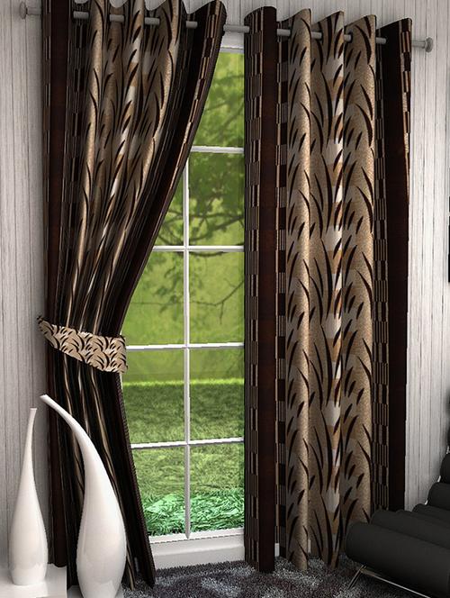 home fantasy beautiful polyester door curtain-2 pcs - 13068084 - Very Small Image - 1