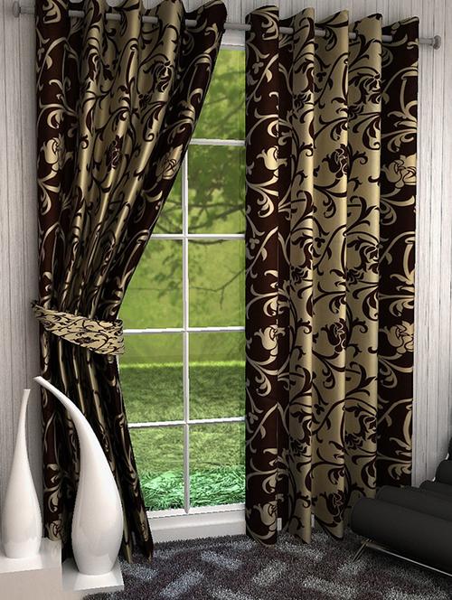 home fantasy beautiful polyester door curtain-2 pcs - 13068088 - Very Small Image - 1