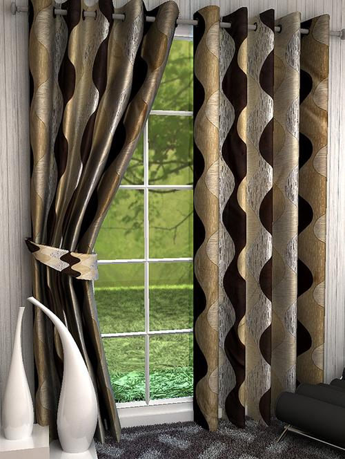 home fantasy beautiful polyester door curtain-2 pcs - 13068103 - Very Small Image - 1