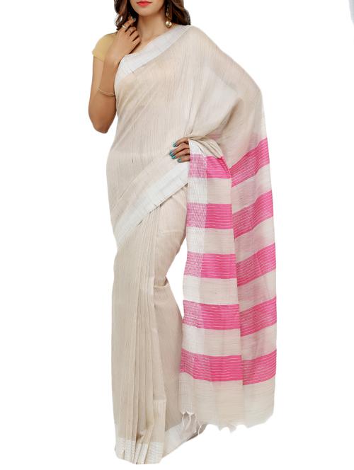 pink bhagalpuri cotton saree - 13069077 - Very Small Image - 1