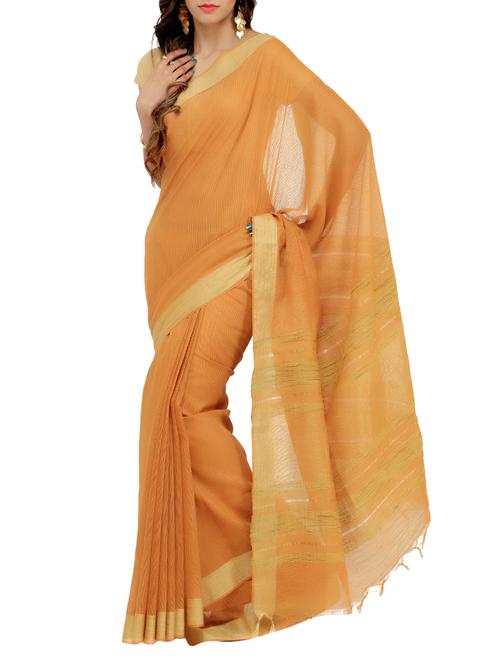 orange cotton bhagalpuri saree - 13069095 - Very Small Image - 1