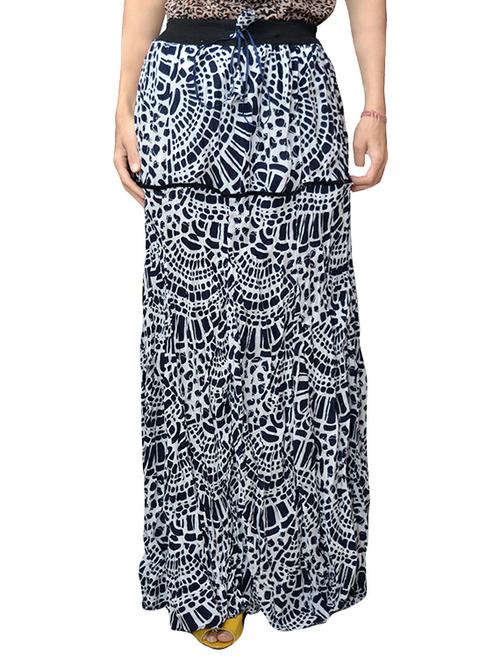 black printed rayon skirt - 13069107 - Very Small Image - 1