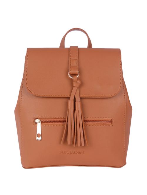 brown synthetic leather backpack - 13069163 - Very Small Image - 1