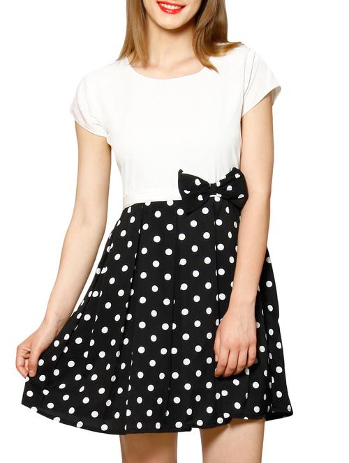 white polka dots printed dress - 13069229 - Very Small Image - 1
