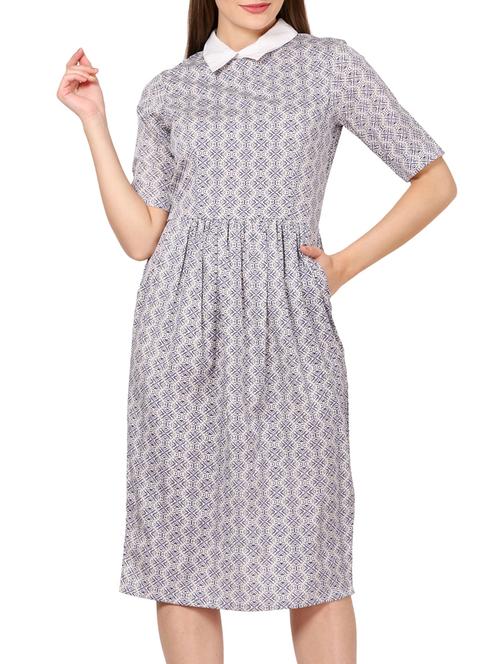 blue printed crepe dress - 13069263 - Very Small Image - 1
