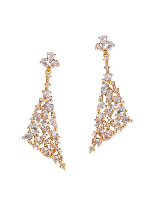 gold brass drop earrings - 13069811 - Very Small Image - 1