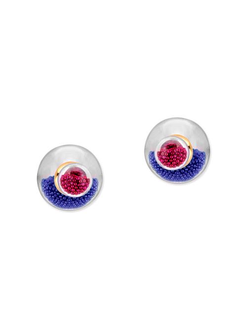 blue metal studs earrings - 13069837 - Very Small Image - 1