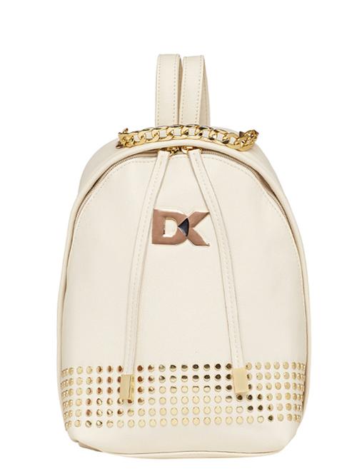 white leatherette rivet backpack - 13072717 - Very Small Image - 1