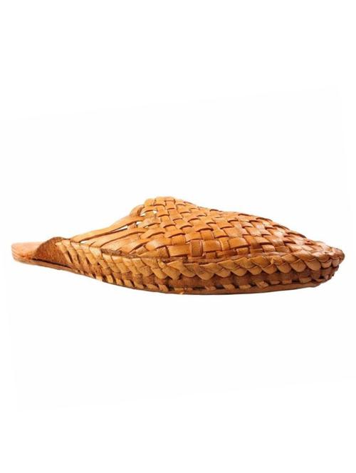 brown leatherette slip on slipper - 13074063 - Very Small Image - 1