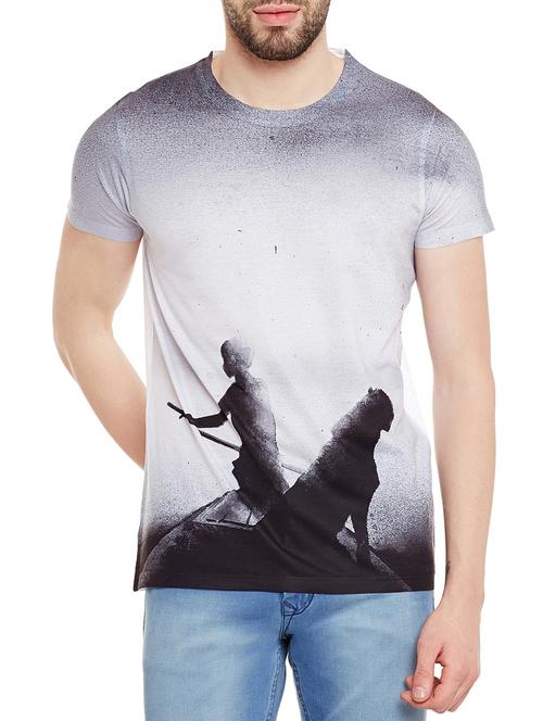 grey polyester graphic printed t-shirt - 13077482 - Very Small Image - 1