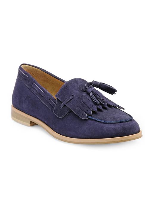 blue suede slip on moccasins - 13077870 - Very Small Image - 1