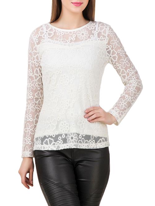 floral embroidered mesh top - 13078377 - Very Small Image - 1