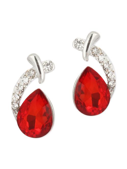 red metallic studded drop earrings - 1308056 - Very Small Image - 1