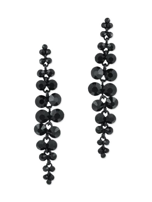 black metallic studded drop earrings - 1308063 - Very Small Image - 1
