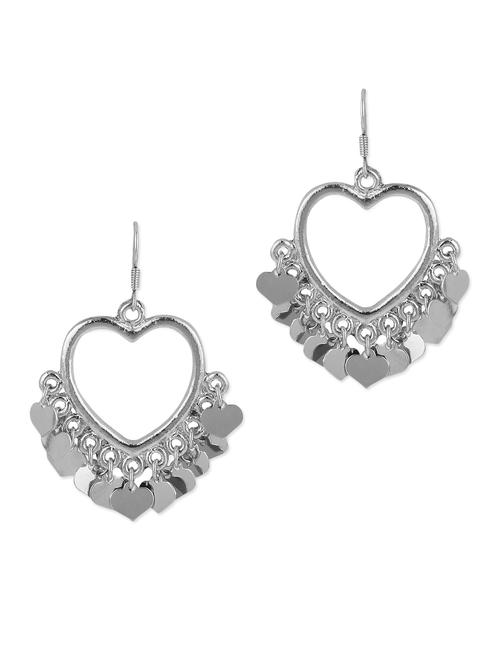 Silver Metallic Embellished Drop Earrings - 1308088 - Very Small Image - 1