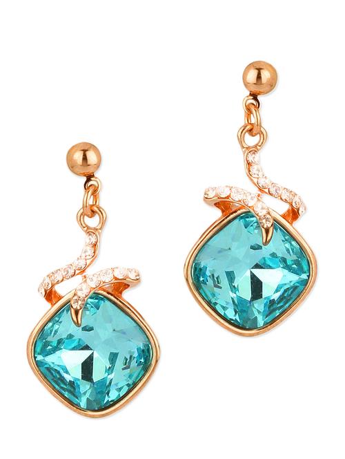 blue metallic studded drop earrings - 1308107 - Very Small Image - 1
