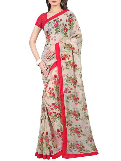 floral printed saree - 13081231 - Very Small Image - 1