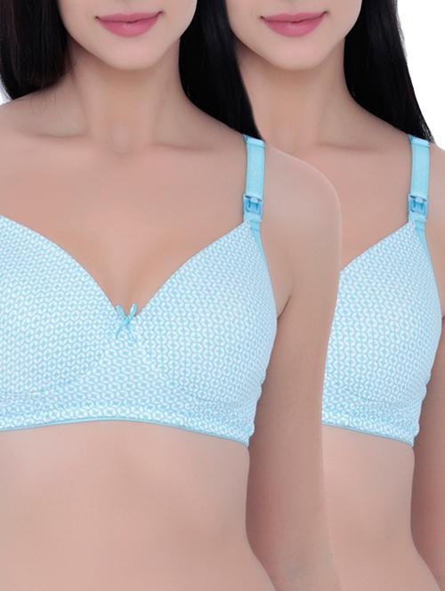 set of 2 blue cotton bras - 13085148 - Very Small Image - 1