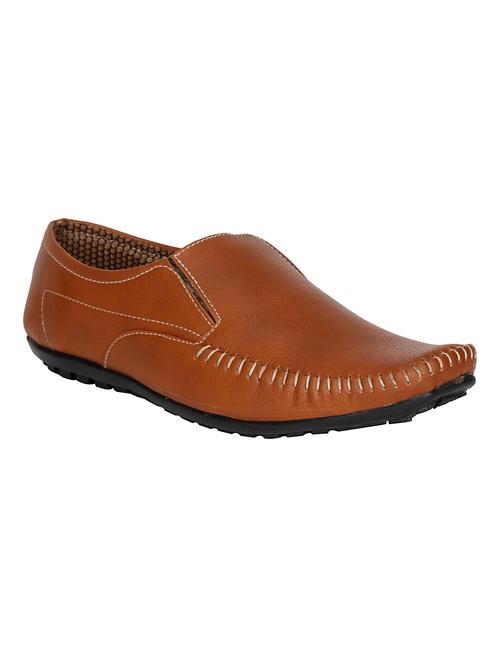 tan leatherette slip on loafer - 13085305 - Very Small Image - 1