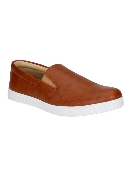 brown leatherette casual slip on - 13085316 - Very Small Image - 1