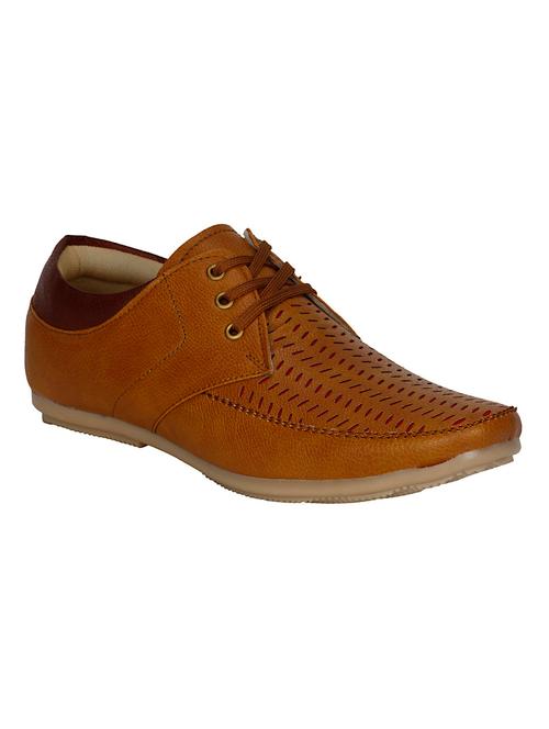 tan leatherette lace up shoe - 13085345 - Very Small Image - 1