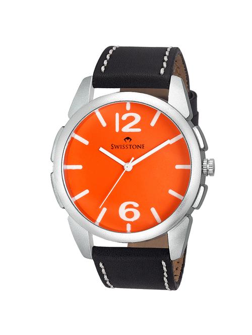 round dail leather analog watch - 13086243 - Very Small Image - 1