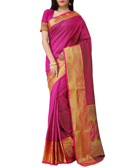 pink silk paithani saree - 13086519 - Very Small Image - 1
