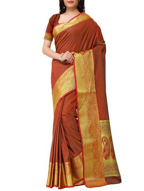 red silk paithani saree - 13086524 - Very Small Image - 1