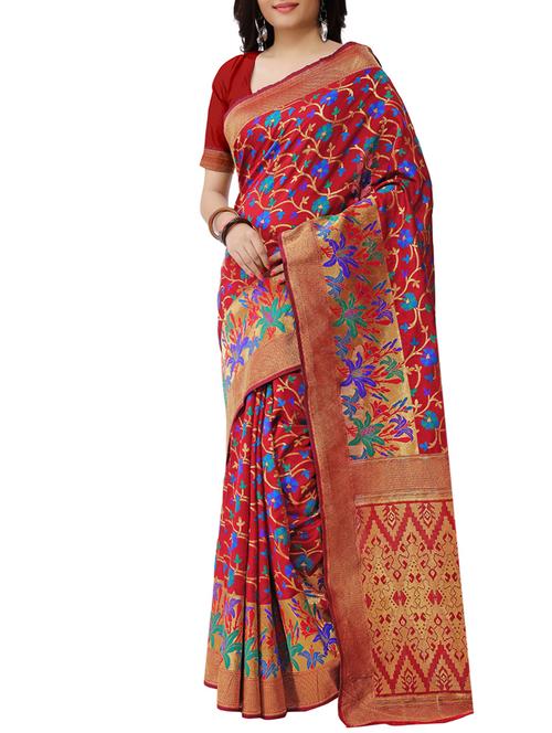 red paithani saree - 13086540 - Very Small Image - 1