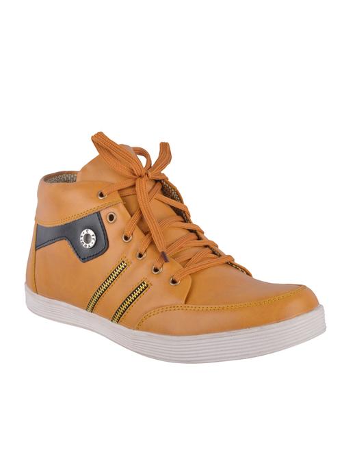 brown leatherette lace up sneaker - 13086564 - Very Small Image - 1