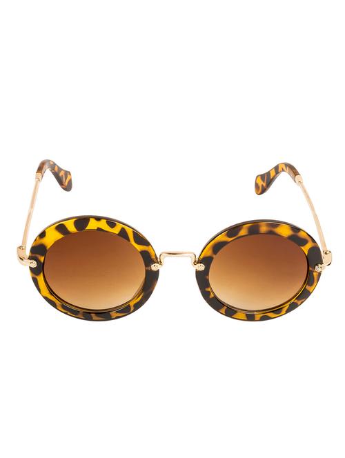 vespl designer brown color leopard style round shaped women sunglasses-v-6231 - 13087642 - Very Small Image - 1