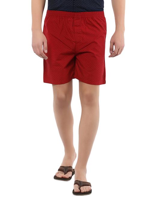 red cotton printed boxer - 13087735 - Very Small Image - 1