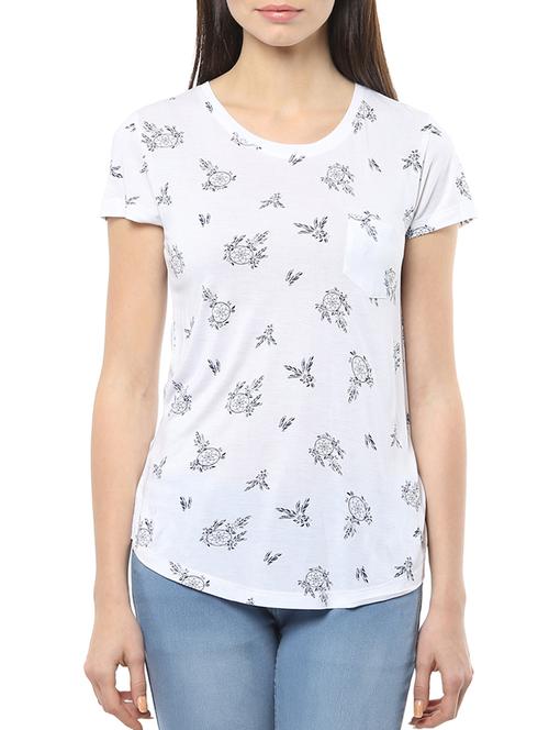 white printed cotton regular tee - 13089079 - Very Small Image - 1