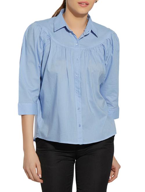 light blue cotton shirt - 13091630 - Very Small Image - 1